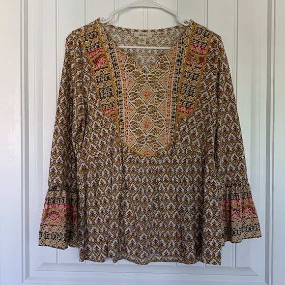 Style & Co. Tops - Style & Co. Multicolor Patterned V-Neck Blouse